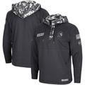 Men's Colosseum Charcoal USC Trojans OHT Military Appreciation Digital Camo Quarter-Zip Hoodie