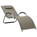 Arlmont & Co. Patio Lounge Chair Outdoor Sunbed w/ Pillow Sunlounger PVC-coated polyester Metal in Gray | 26.38 H x 24.41 W x 62.6 D in | Wayfair