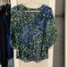 Anthropologie Tops | Anthropologie Floral Silk Blouse | Color: Blue/Green | Size: 2