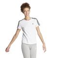 adidas Damen Essentials Slim Langarm T-Shirt, White/Black, XS