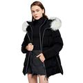 Orolay Women's Puffer Coat Quilted Down Jacket Black S