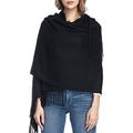 Extra Large Thick Soft Cashmere Wool Shawl Wraps for Women - PoilTreeWing Pashmina Scarf - Black - Large