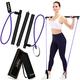 Viajero Pilates Bar Kit for Portable Home Gym Workout - 2 Latex Exercise Resistance Band - 3-Section Sticks - All-in-one Strength Weights Equipment for Body Fitness Squat Yoga with Video & E-Book