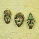 Handmade Set of 3 Sese Wood 'Three Wise Men' Ornaments (Ghana)