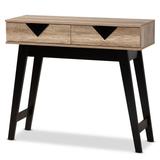 Wales Modern & Contemporary 2-Drawer Wood Console Table-Light Brown