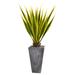 Nearly Natural 5-foot Agave Artificial Plant in Grey Planter