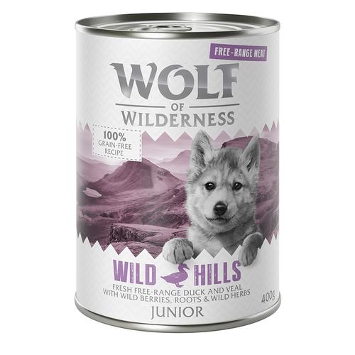 "6 x 400 g Junior ""Freilandfleisch"" Wolf of Wilderness Hundefutter"