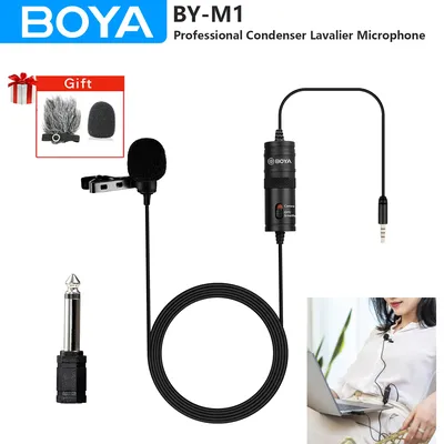 BOYA BY-M1 6m Professionnel Condensateur Lavalier Revers Microphone pour PC Ordinateur Portable