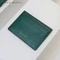 Hiram Beron-Porte-cartes en cuir véritable avec motif lézard d'Italie étui de marque de luxe