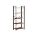 5-Tier Bookshelf, Home Office Bookcase, Storage Rack with Steel Frame, for Living Room, Office, Study- Rustic Brown and Black