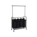 Laundry cart with Hanging Bar Heavy-Duty with wheels & 4 sorter bags - 42.5"L x 17.4"W x 67.7"H