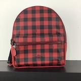 Coach Bags | Coach Gingham Medium Charlie Backpack | Color: Black/Red | Size: Os