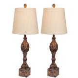 Cottage Antique Brown Resin 26.5" Table Lamp, Set 2 by Fangio Lighting in Brown