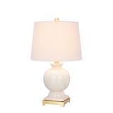 Crackle & Satin Brass Ceramic Eggshell Clear 24" Table Lamp by Fangio Lighting in Clear