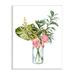 Stupell Industries Pink Rose Flowers Monstera Leaves Watercolor Still Life By Melissa Wang Wood in Brown | 15 H x 10 W x 0.5 D in | Wayfair