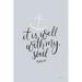 Trinx It Is Well w/ My Soul Crop by Becky Thorns - Wrapped Canvas Textual Art Canvas in Black/Gray | 12 H x 8 W x 1.25 D in | Wayfair