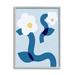 Stupell Industries Abstract White Floral Pop Shapes Blue Curved Stems Oversized White Framed Giclee Texturized Art By Daphne Polselli | Wayfair