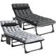 ShangQuan WuLiu Portable Folding Lounge Chair Cots Bed Adjustable 5-Position Reclining Folding Chaise w/ Mattress in Gray/Black | Wayfair