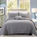 Eider & Ivory™ Fiorentino Microfiber 4 Piece Quilt Set Polyester/Polyfill/Microfiber in Gray | Full/Queen Quilt + 2 Shams + 1 Throw Pillow | Wayfair