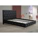 House of Hampton® Aime Tufted Low Profile Platform Bed Upholstered/Faux leather in Black | 48 H x 66 W x 87 D in | Wayfair