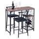 17 Stories 2 - Person Counter Height Dining Set Wood/Upholstered/Metal in Brown/Gray | 36 H x 19.5 W x 41.75 D in | Wayfair