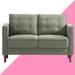 Ebern Designs Alexandros 52.75" Square Arm Loveseat Polyester in Green | 33.46 H x 52.75 W x 30.3 D in | Wayfair BCC9E3D638CD470896ACFA20550A0534