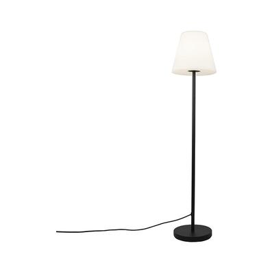 Qazqa - Außen Stehlampe schwarz mit weißem Schirm 35 cm IP65 - Virginia