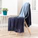 Chanasya Gradient Ombre Acrylic Throw Blanket With Tassels