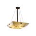 Justice Design LumenAria Finials 6-light Dark Bronze Square Bowl Pendant, Faux Alabaster Shade