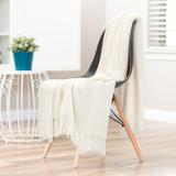 Chanasya Textured Knit Acrylic Throw Blanket With Tassels
