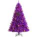 Costway 7ft Pre-lit Purple Halloween Christmas Tree w/ Orange Lights - See Details