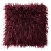 Everly Quinn Faux Fur Cushion Square Polyester/Polyfill/Faux Fur in Red | 16 H x 16 W x 5 D in | Wayfair B110D3FE08034AA78E44ADEDB059D000