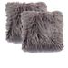 Everly Quinn Set Of 2 Faux Fur Throw Cushion Covers Square Faux Fur in Gray | 18 H x 18 W x 5 D in | Wayfair 0B2E62D56F66496183BD96B68429AF93