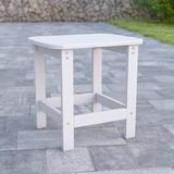 Rosecliff Heights Balasi All-Weather Poly Resin Adirondack Side Table - Patio Table Plastic in White | 18.25 H x 15 W x 15 D in | Wayfair
