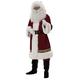 Adult Christmas Santa Claus Costume Set Plush Deluxe Fancy Dress Party Cosplay Outfit Cosplay Props Suit (Wine Red, XXL)