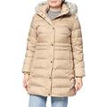 Tommy Hilfiger Women's TH ESS TYRA Down Coat with Fur, Beige, M