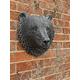 STONE GARDEN LARGE DETAILED BEAR HEAD WALL HANGING PLAQUE ORNAMENT