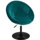 Fauteuil oeuf capitonné design tissu velours chaise bureau pivotant vert bleu - bleu