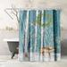 East Urban Home 71" x 74" Shower Curtain, Forest Life Ii by PI Creative Art Polyester in Blue/Gray/Green | 71 H x 74 W in | Wayfair