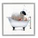 Stupell Industries Fluffy County Goat In Bathtub Soap Bubbles Black Framed Giclee Texturized Art By Donna Brooks Canvas in Gray | Wayfair