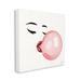 Stupell Industries Glamorous Face Blowing Bubble Gum Bold Lips XXL Stretched Canvas Wall Art By Janelle Penner Canvas, in Pink | Wayfair