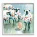 Stupell Industries Piglet in Flock of Sheep Adorable Farm Animal by Carol Robinson - Painting on Canvas in Green | 24 H x 24 W x 1.5 D in | Wayfair