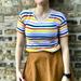 Madewell Tops | Madewell Autumn Color Vintage Feel Striped T-Shirt | Color: Blue/White | Size: Xxs