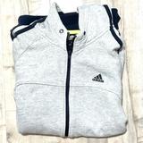 Adidas Sweaters | Adidas Mens Hooded Sweatshirt Full Zip 2xl Cardigan Sweater | Color: Blue/Gray | Size: Xxl