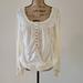 Free People Tops | Free People Fp Medium Lace Top Long Sleeve Semi-Sheer | Color: White | Size: M