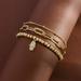 Free People Jewelry | 14k Gold Beaded Bracelets | Color: Gold | Size: Os