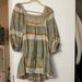 Free People Dresses | Free People Mini Dress Tie Back. Yellow, Tan And Black. | Color: Tan/Yellow | Size: Xs
