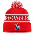 Men's Fanatics Branded Red/White Washington Senators Sport Resort Cuffed Knit Hat with Pom