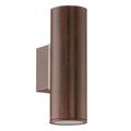 Antique Brown LED Outdoor Modern Up & Down Cylindrical Spot Wall Light | 2 x 3W LED GU10 Lamp Bulbs Included 240 Lumen | IP44 Exterior Rated | Garden & Patio