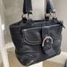 Coach Bags | Coach Double Handle Black Full Leather Shoulder Bag | Color: Black/Silver | Size: Os